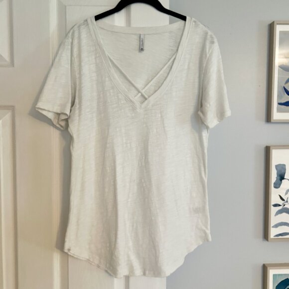 Z Supply strappy cross-neck detail tee white - Picture 1 of 3